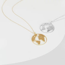 Globe World Map Pendant Necklace