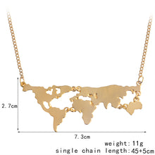 Stunning World Map Pendant Necklace