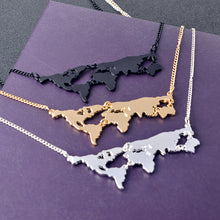 Stunning World Map Pendant Necklace