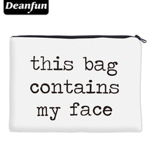 Deanfun Cosmetic Bags 3D Printed Letter Simple Women Makeup Organizer Travelling 85001