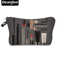 Deanfun Cosmetic Bag  New Fashion Black 3D Printed Zipper Polyester Travel Organizer Necessary Women's Makeup 50752