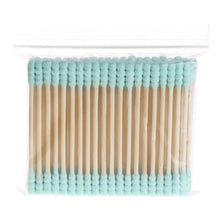 Bamboo Soft Cotton Swabs for Acne in Green (100 ct)